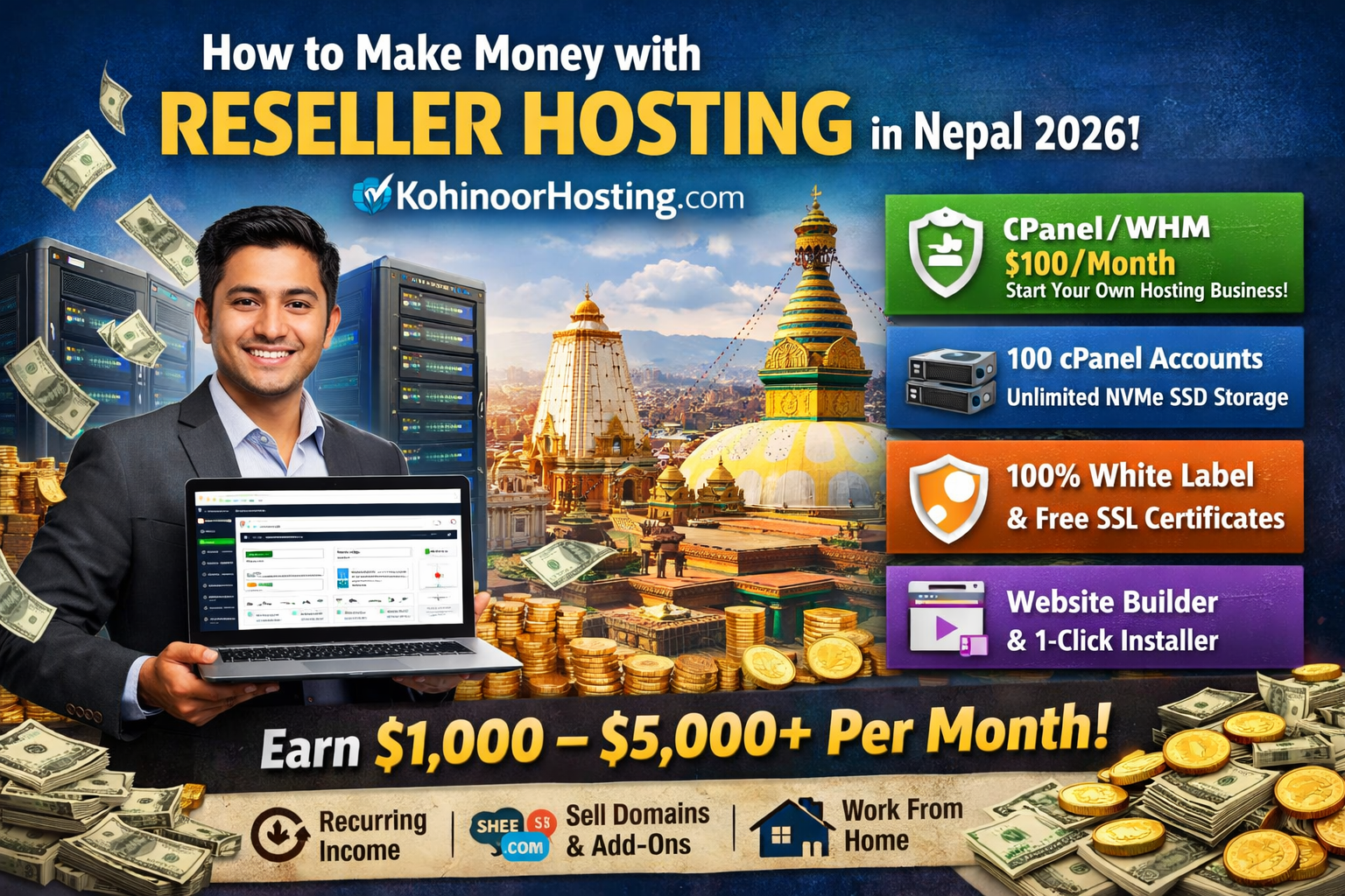 How to Make Money with Reseller Hosting in Nepal 2026